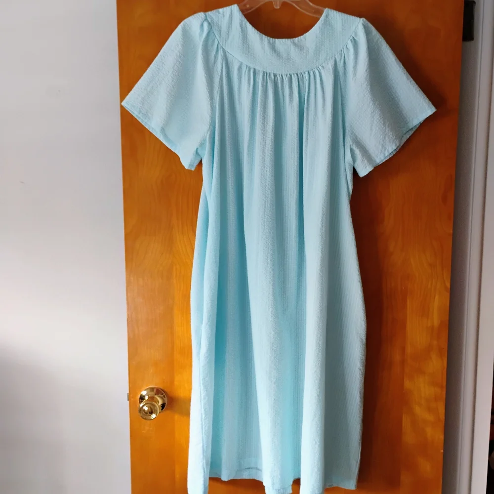 Miss Elaine Aqua Paisley Nightgown Set - Picture 5 of 16